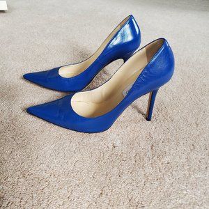 Jimmy Choo Blue Leather Heels